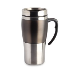 Caneca Inox com Detalhes Plástico 400 ml Personalizada