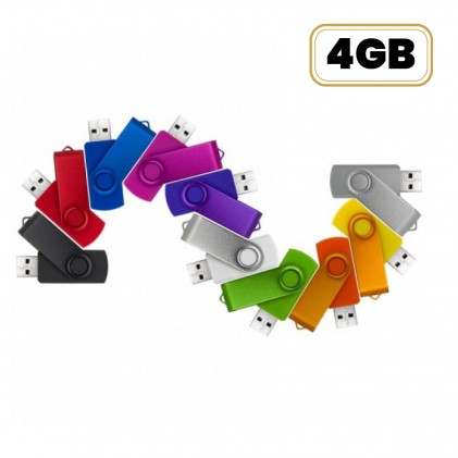 Pen Drive Giratório Colorido 4GB Personalizado