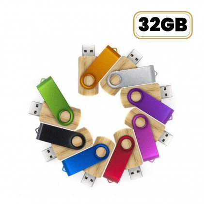 Pen Drive Giratório Ecológico 32GB Personalizado