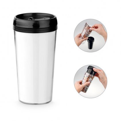 Copo de Viagem Parede Dupla para Foto 520 ml Personalizado