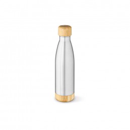 Garrafa em aço inox com tampa em bambu 550 mL Personalizada