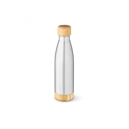 Garrafa em aço inox com tampa em bambu 550 mL Personalizada