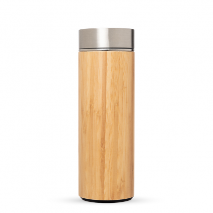 Garrafa em Bambu e Tampa em Aço Inox 400 ml Personalizada