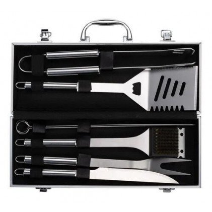 Kit Churrasco Com Maleta Aço Inox 7 Peças Personalizado