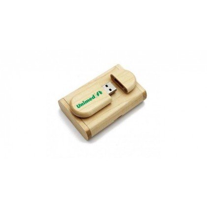 Kit Estojo e Pen Drive em Bambu 32GB Personalizado