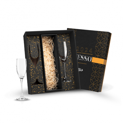 Kit Taças de Vidro para Champagne Personalizado