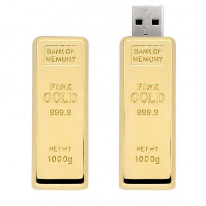 Pen Drive Barra de Ouro 32GB Personalizado