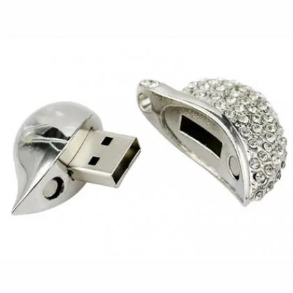 Pen Drive Coração Metal Strass 4GB Personalizado