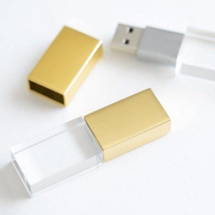 Pen Drive de Vidro Com Tampa Plástica 8GB Personalizado