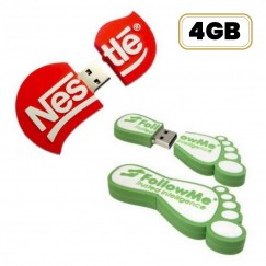 Pen Drive Emborrachado Estilizado 2D 4 GB Personalizado