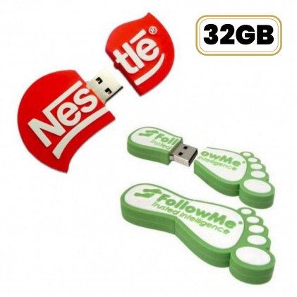 Pen Drive Emborrachado Estilizado 2D 32 GB Personalizado