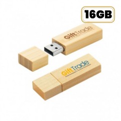 Pen Drive Bambu com Tampa 16GB Personalizado