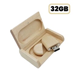 Kit Estojo e Pen Drive em Bambu 32GB Personalizado