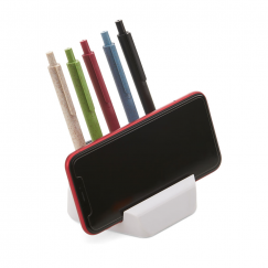 Suporte para Celular com Porta Caneta e Clips Personalizado